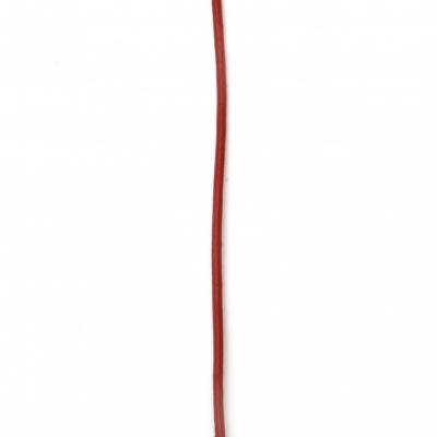 Шнур естествена кожа 2 мм червен - 1 метър