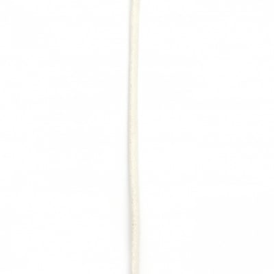 Шнур изкуствена кожа 3 мм объл цвят бял с брокат -1 метър