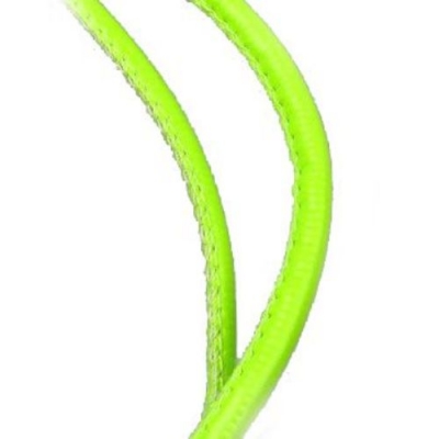 Шнур изкуствена кожа 4 мм с пълнеж неоново зелено -1 метър