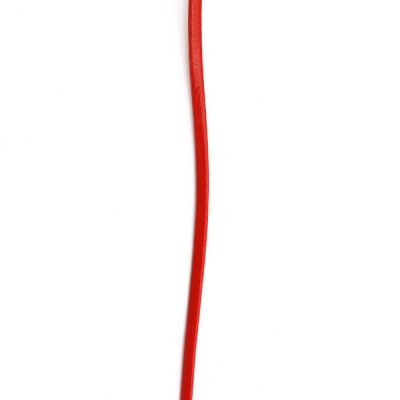 Лента изкуствена кожа 2x1 мм цвят червен -1 метър