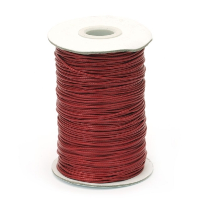Шнур памук Корея 1 мм червен -20 метра