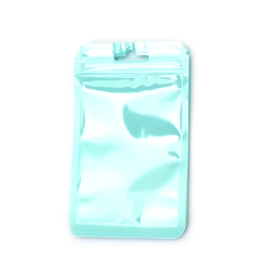 Целофанов плик 8/13 см с цип (канал) щендер цвят син -100 броя