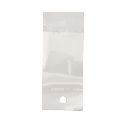 Целофаново пликче 4/5.5+2 см капак залепващ щендерно с бял гръб -100 броя