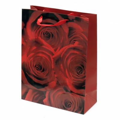 Торбичка подаръчна от картон 266x350x114 мм рози