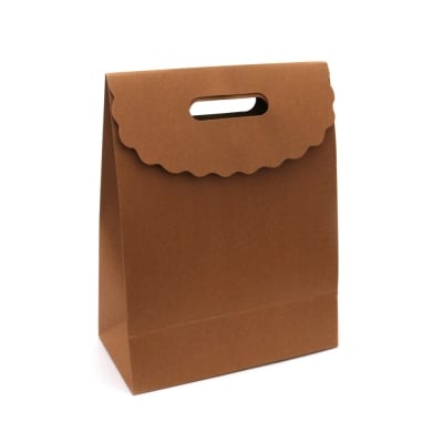 Подаръчна торбичка от крафт картон 24.5x12.5x31.5 см
