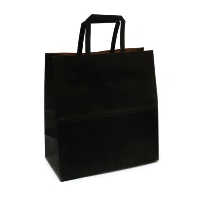Подаръчна торбичка от хартия 20x18x11 см цвят черен