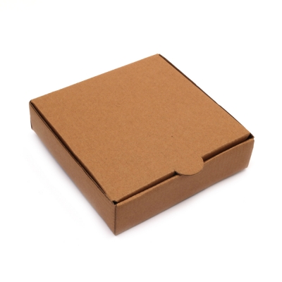 Кутия сгъваема от гофриран крафт картон 16x16x4 см