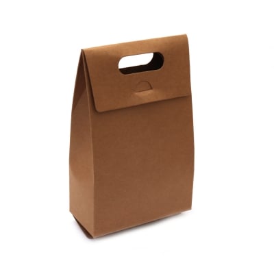 Подаръчна торбичка от крафт картон 12.5x6x20 см