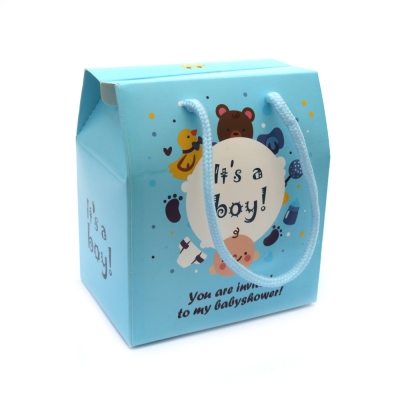 Кутия картонена сгъваема за бебе момче 12x8.5x14 см