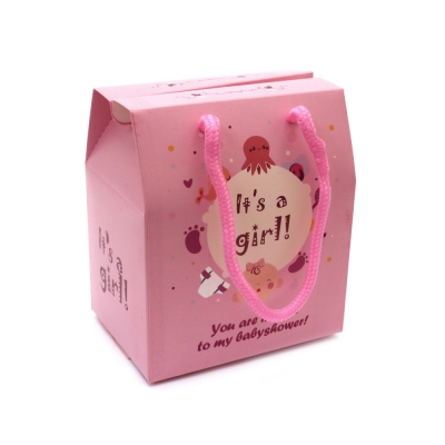 Кутия картонена сгъваема за бебе момиче 12x8.5x14 см