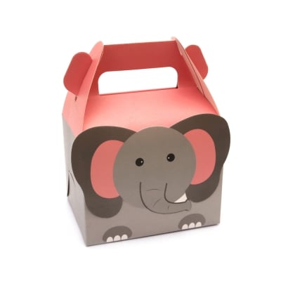 Кутия картонена сгъваема 5.5x5.5x6 см детска със слон