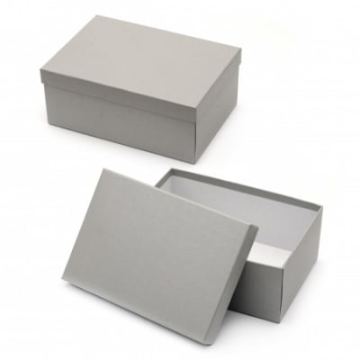 Кутия за подарък правоъгълна 33x25x14 см сива