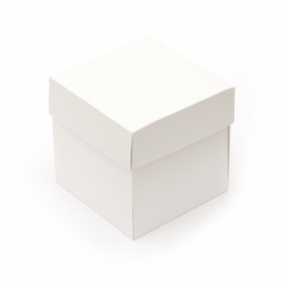 Заготовка за експлодираща кутия картон 10x10 см бяла -1 брой