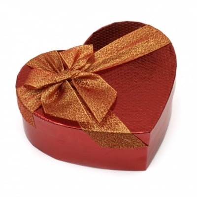 Кутия за подарък сърце 190x220x85 мм червена