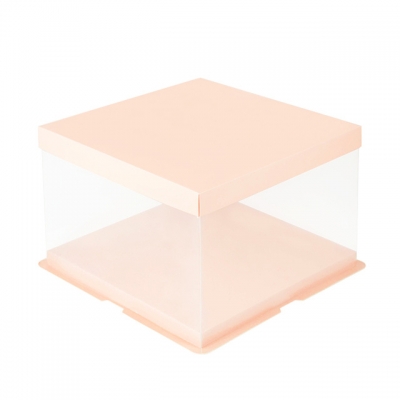 Кутия за подаръци PVC и картон двуслойна сгъваема 30x30x25 см розова