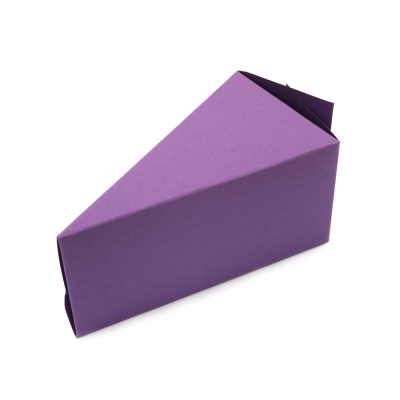 Парче торта от картон 12x6.5x6 см лилаво светло -1 брой