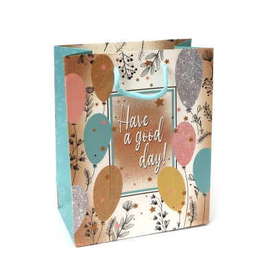 Подаръчна торбичка от картон 18x23x10 см с надпис Have a good day