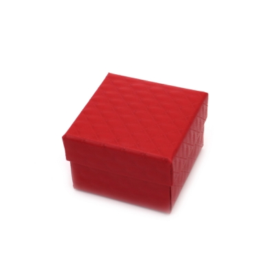 Кутия за бижута 5x5 см червена