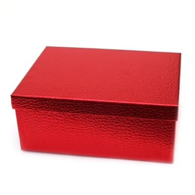 Кутия за подарък 29x21x12.5 см имитация кожа цвят червен