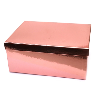 Кутия за подарък 21x14x8.5 см цвят бледо розов металик