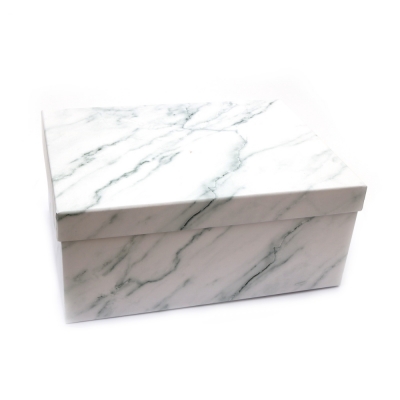 Кутия за подарък 36.5x28.5x16.5 см имитация мрамор бял