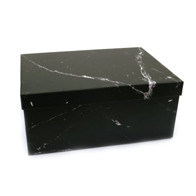 Кутия за подарък 25x17.5x10.5 см имитация мрамор черен