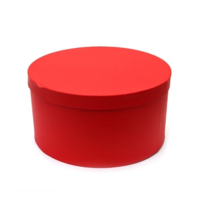 Кутия за подарък кръг 18.2x10 см цвят червен