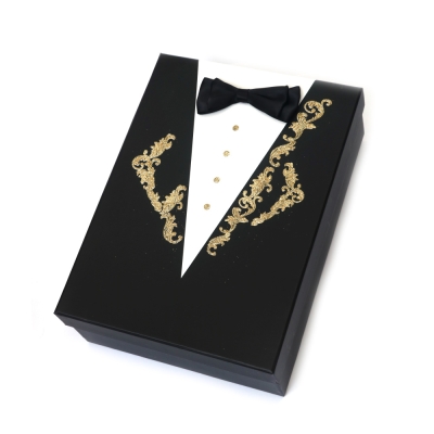 Кутия за подарък 29x21x9.5 см за сватба с изрисуван младоженец