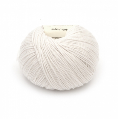 Прежда GAZZAL baby wool 40 процента Мериносова вълна 40 процента Акрил 20 процента Кашмир полиамид цвят бял 175 метра -50 грама