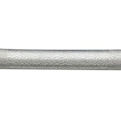 Шнур шлауфка 5 мм дупка 3 мм текстил цвят сребро -46 см