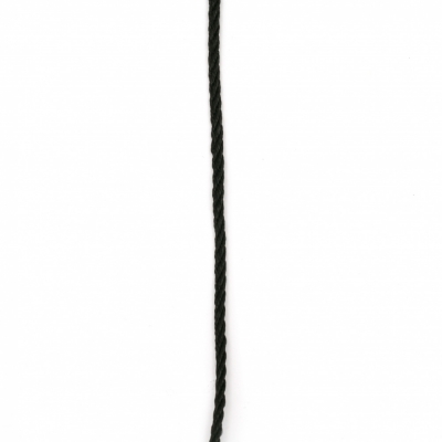 Шнур полиестер 3 мм черен -5 метра