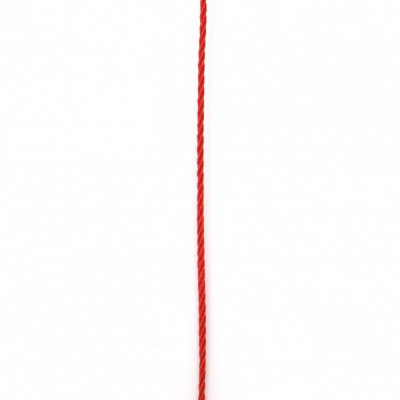 Шнур полиестер 1.5 мм червен -5 метра