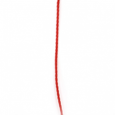 Шнур полиестер 2 мм червен -5 метра