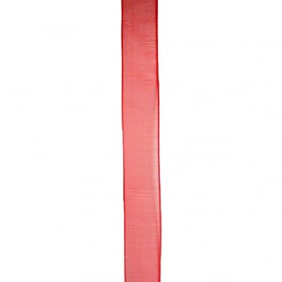 Лента органза 15 мм червена -45 метра