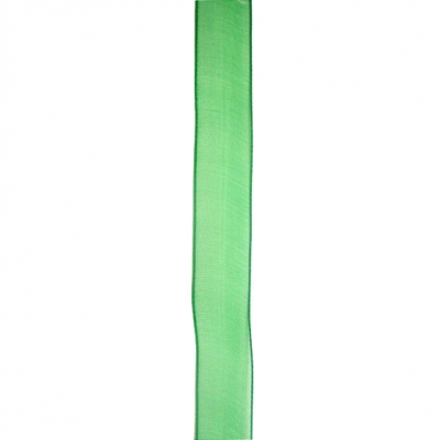 Лента органза 15 мм зелена тъмна -45 метра