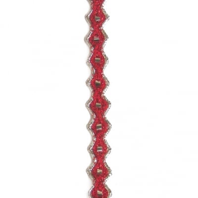 Ширит 14 мм червен с ламе -20 метра