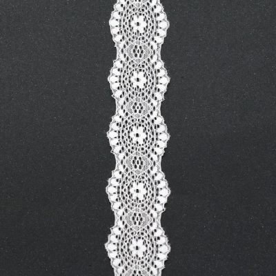 Лента дантела еластична 40 мм бяла - 1 метра
