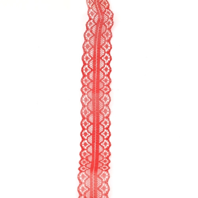 Лента дантела 30 мм червена - 1 метра