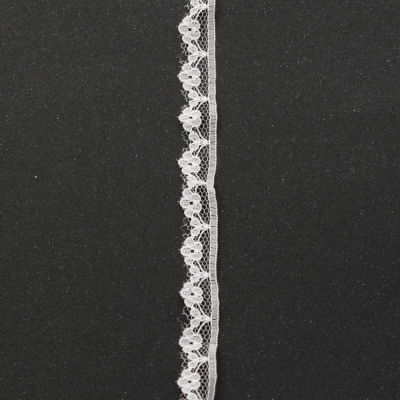Лента дантела 10 мм бяла - 1 метра