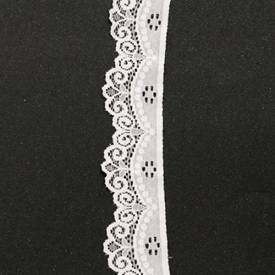 Лента дантела еластична 35 мм бяла - 1 метра