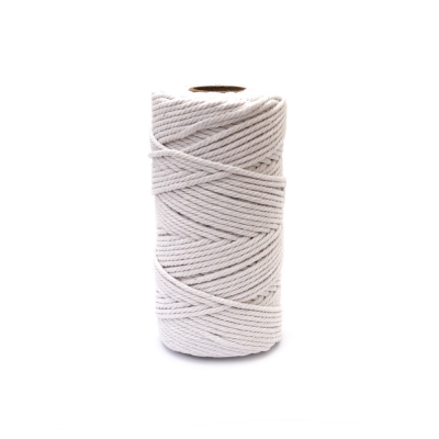 Шнур памук 4 мм цвят бял -100 метра