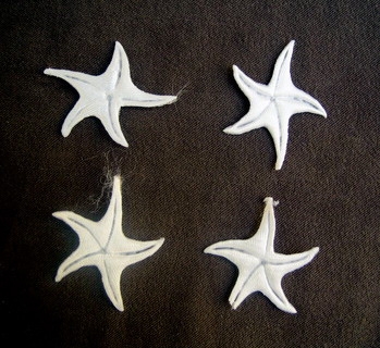 Фигурки от текстил морска звезда цвят бял 30 мм - 50 броя