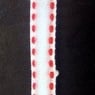 Лента кадифе 7 мм бяла с червени кантове -274 метра