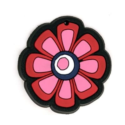 Фигурка гумена 40x3 мм цвете със закопчалка - 5 броя