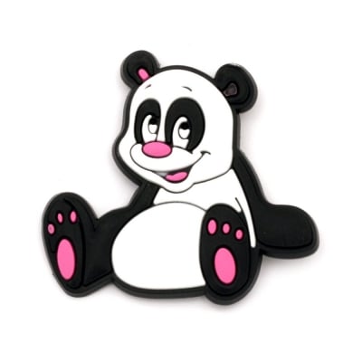 Фигурка гумена 28x56x4 мм панда със закопчалка - 5 броя