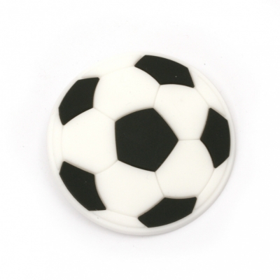 Фигурка гумена 50x50 мм футболна топка със закопчалка 20 мм -5 броя