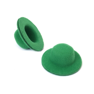 Шапки от текстил 55x22 мм цвят зелен -4 броя