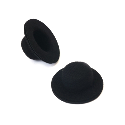 Шапки от текстил 55x22 мм цвят черен -4 броя