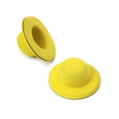Шапки от текстил 55x22 мм цвят жълт -4 броя