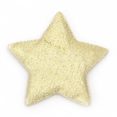 Звезда с ламе текстил 65x55 мм цвят злато -2 броя